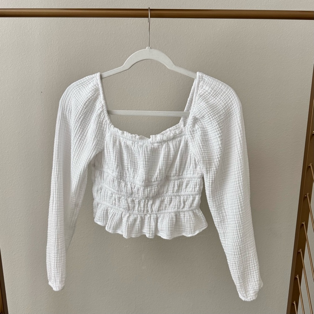 WILD FABLE Smocked Puff Long Sleeve Top